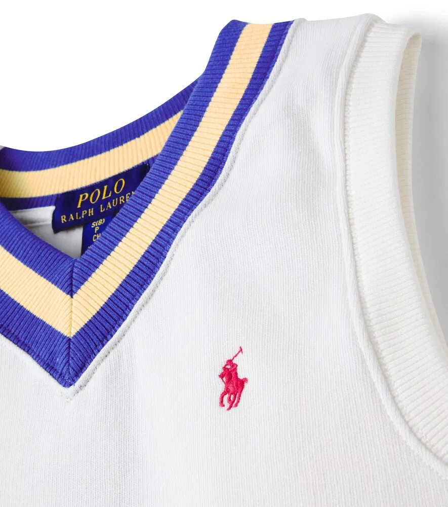 Жилет из хлопкового флиса Polo Ralph Lauren Kids, белый — фото 3