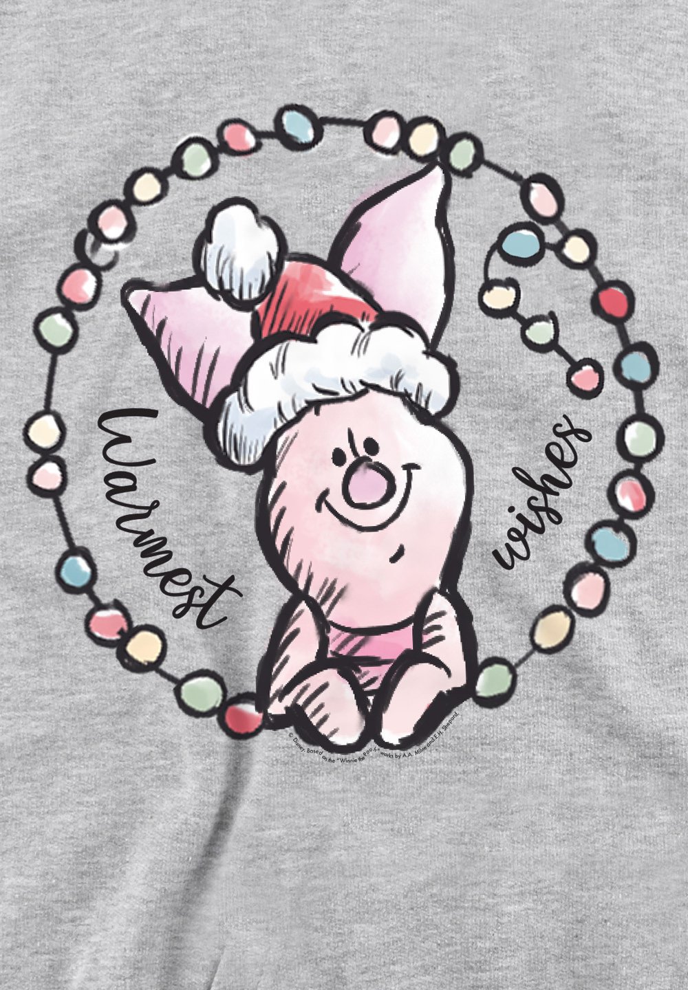 

Толстовка WINNIE THE POOH WARMEST CHRISTMAS WISHES FROM PIGLET PRINT Disney, серый