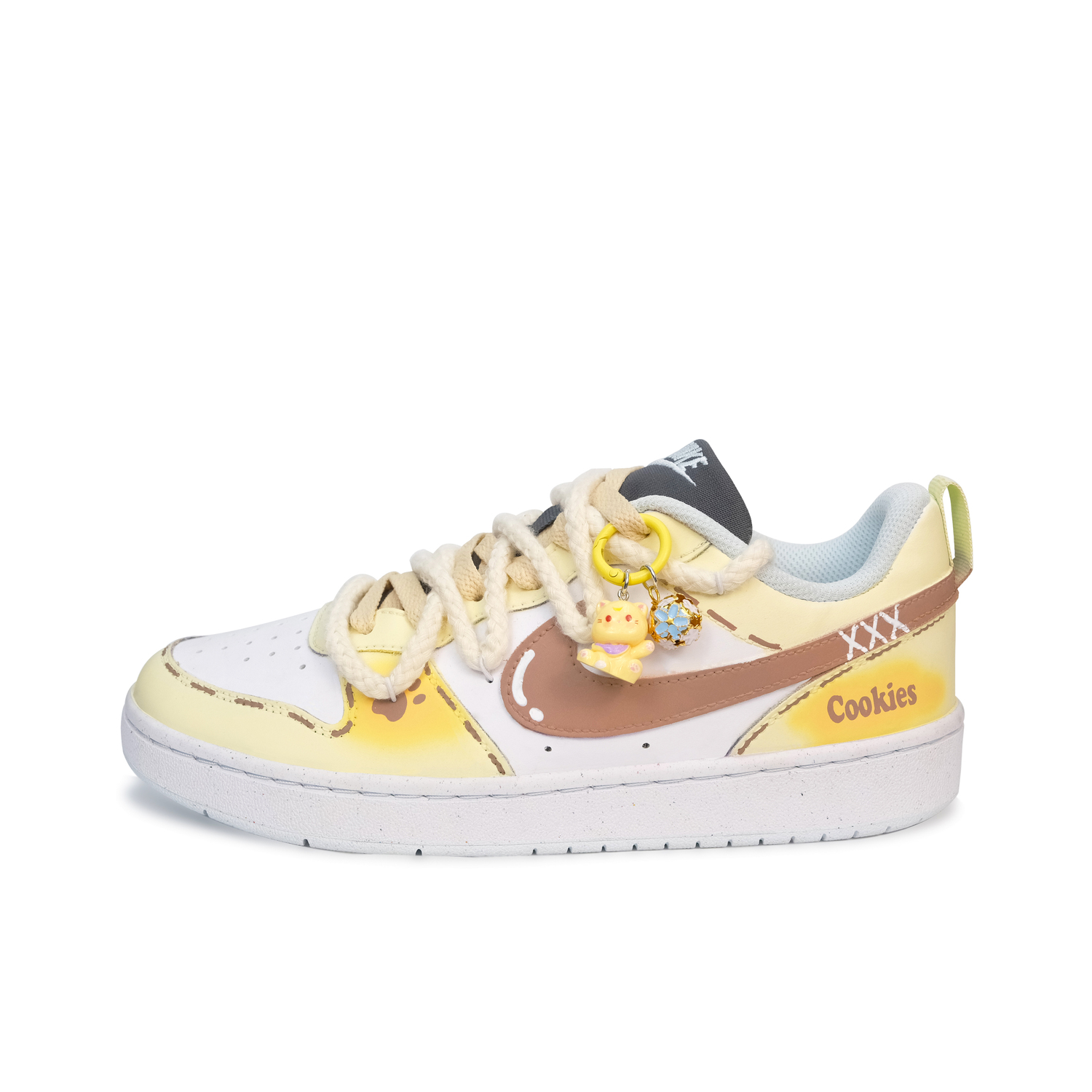 

Nike Court Borough Low Recraft Bg Slip Resistant Shock Absorbers детские скейтбординг кроссовки Yellow для подростков