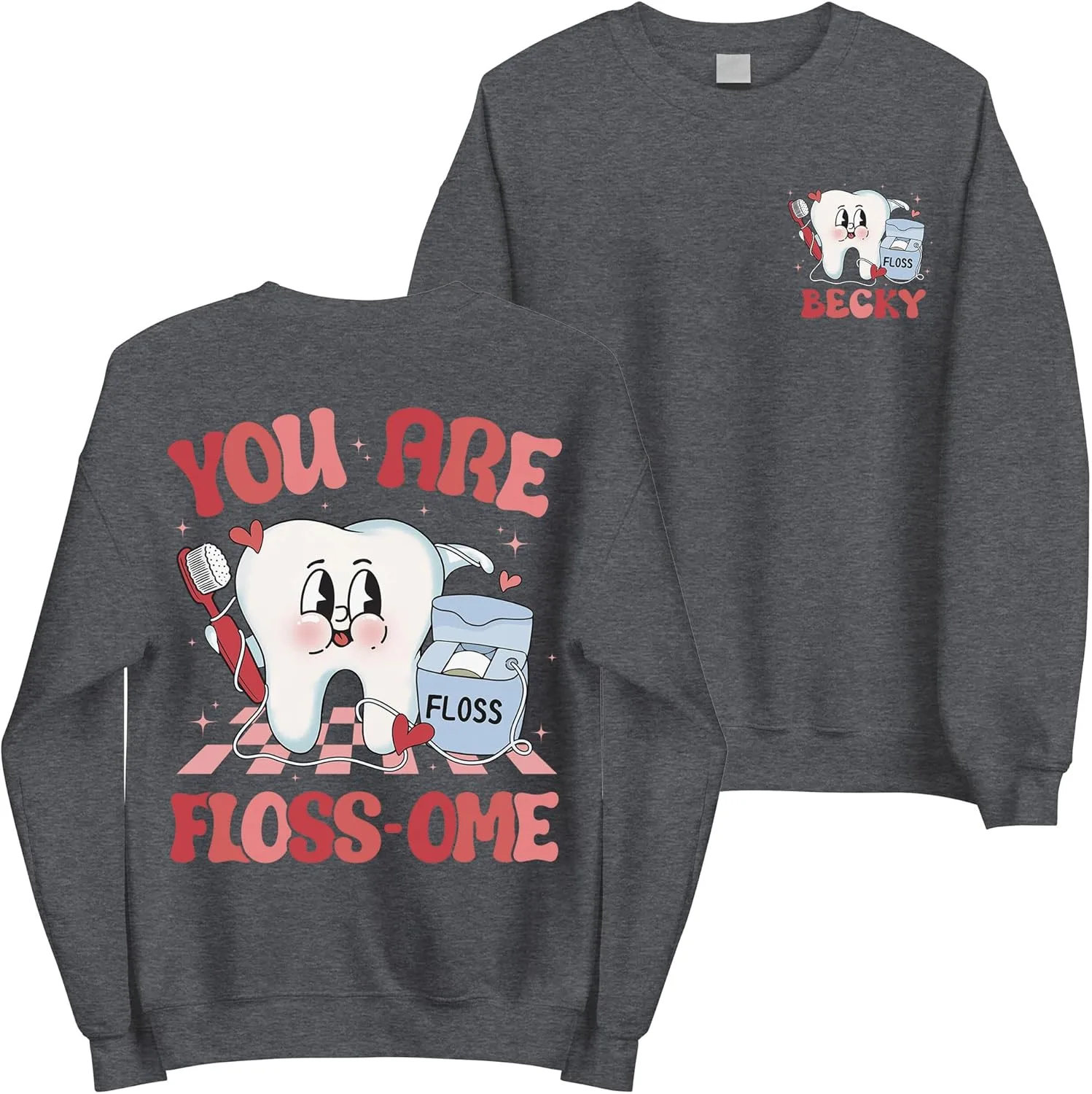 

Персонализированный свитшот Dental Valentines с милым принтом MadalenStore