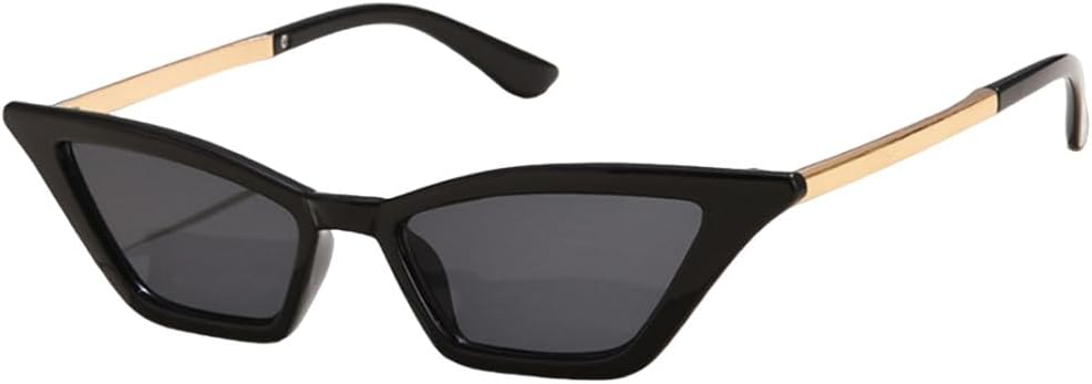 

Женские солнцезащитные очки, маленькие солнцезащитные очки «кошачий глаз» с металлическим корпусом, защита от УФ-излучения, аксессуары для активного отдыха TYUVIVO, Black Gray