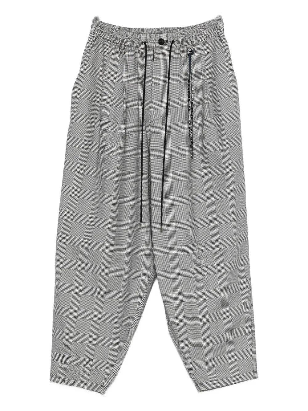 

Фланелевые брюки с вставками из ткани "гусиная лапка" Mastermind Japan, серый