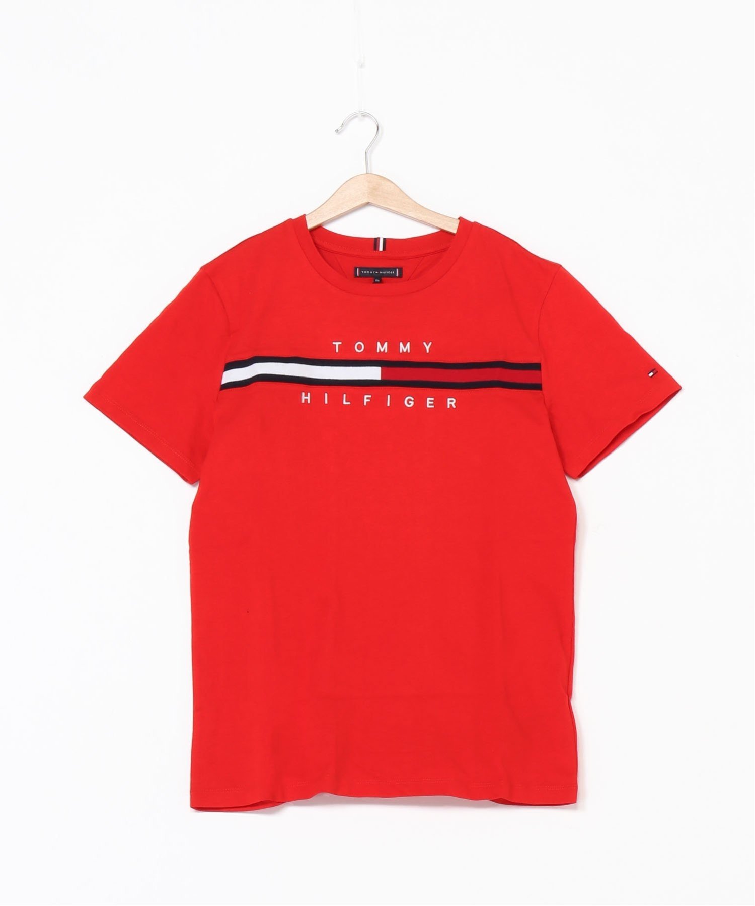Футболка с вставкой из ребристой ткани в виде флага TOMMY HILFIGER, Red XND — фото 4