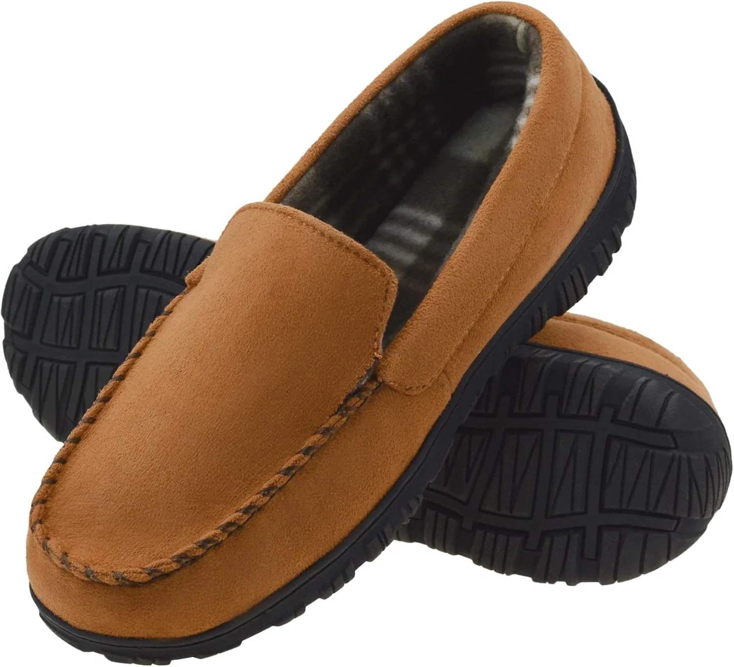 Тапочки с мокасинами, Memory Foam, Lulex, Tan
