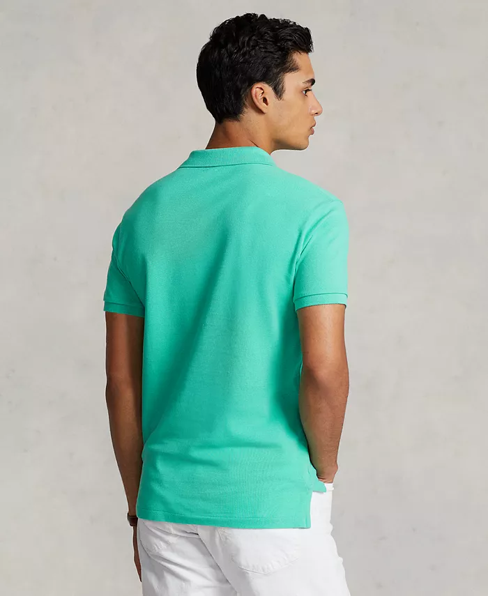 Мужская поло Custom Slim Fit с сетчатой тканью Polo Ralph Lauren, зеленый — фото 2