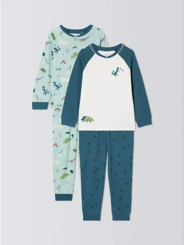

Пижама John Lewis Kids' Camping Dinosaur Cotton 2 шт, синий