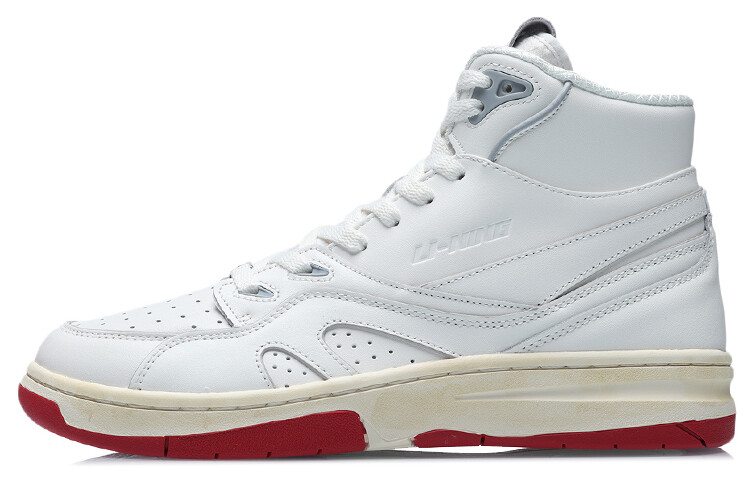 

937 Винтажные баскетбольные кроссовки унисекс с высоким верхом, белые Lining, Белый, 937 Винтажные баскетбольные кроссовки унисекс с высоким верхом, белые Lining