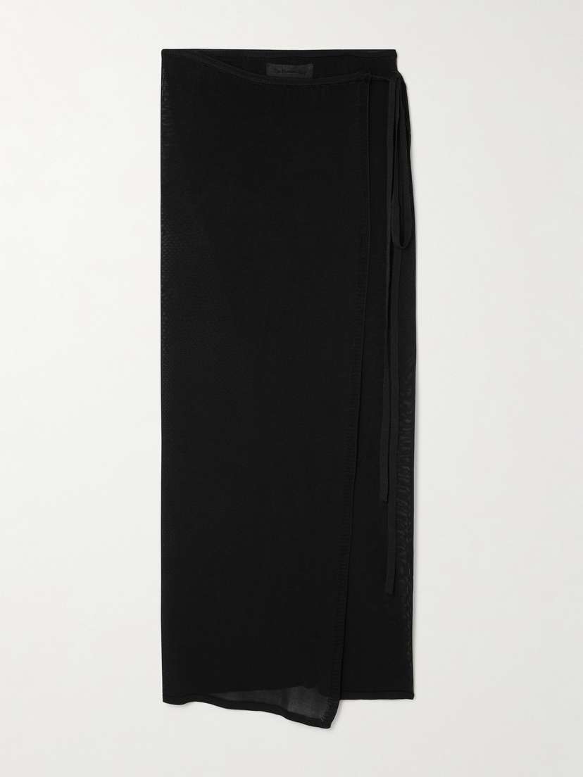 

Вязаная юбка-миди Alsen с запахом The Frankie Shop, черный