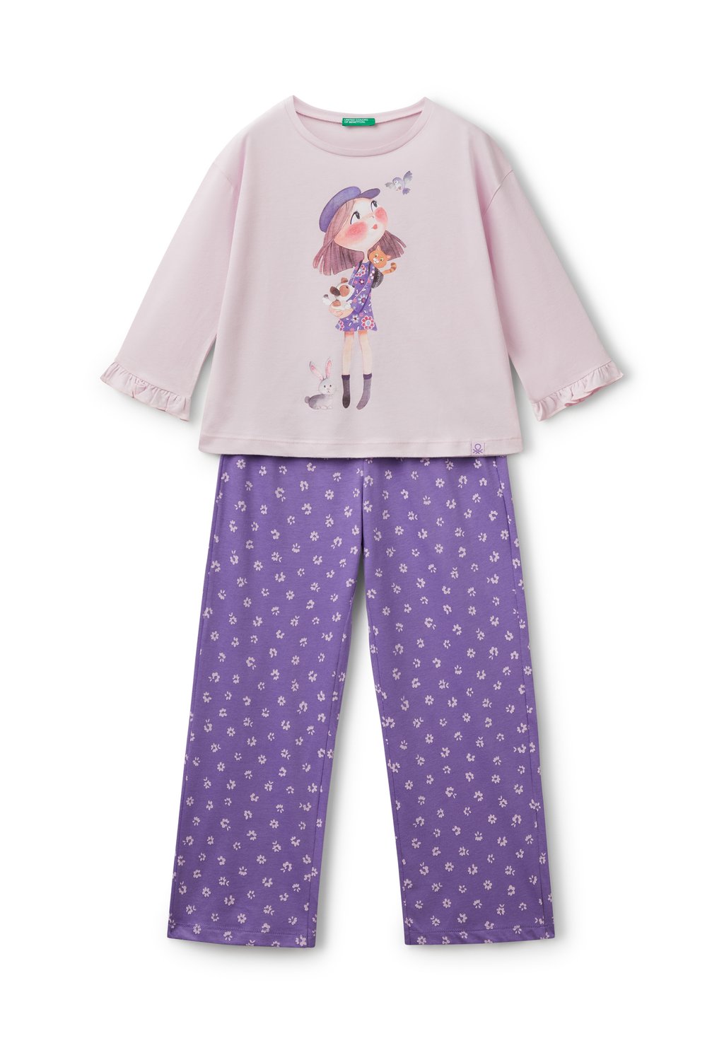

Пижама DOLL PRINT SET United Colors of Benetton, фуксия