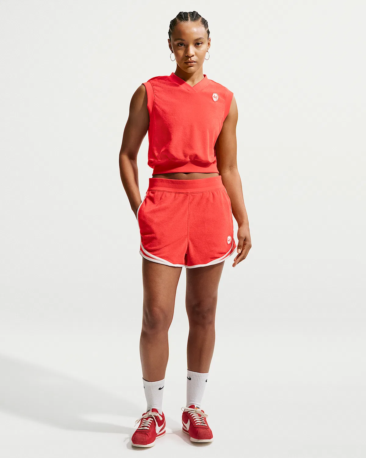 Женский топ Nike Sportswear Chill Terry, Light Crimson — фото 4