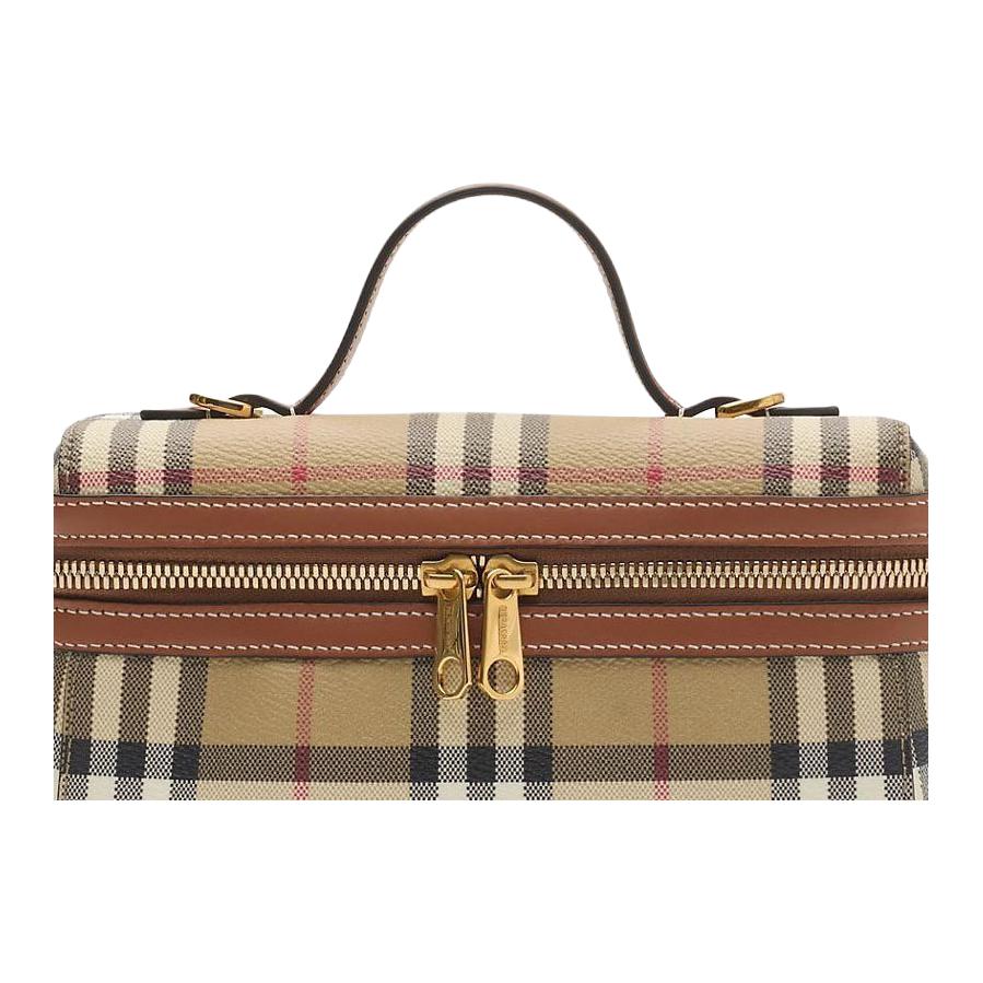 Burberry Косметичка Vanity из полиуретана Regular, женская, бежевый, сосновый и коричневый — фото 4