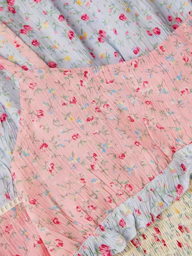 Детское платье Storm Strappy Ditsy с цветочным принтом, розовое Monsoon — фото 3