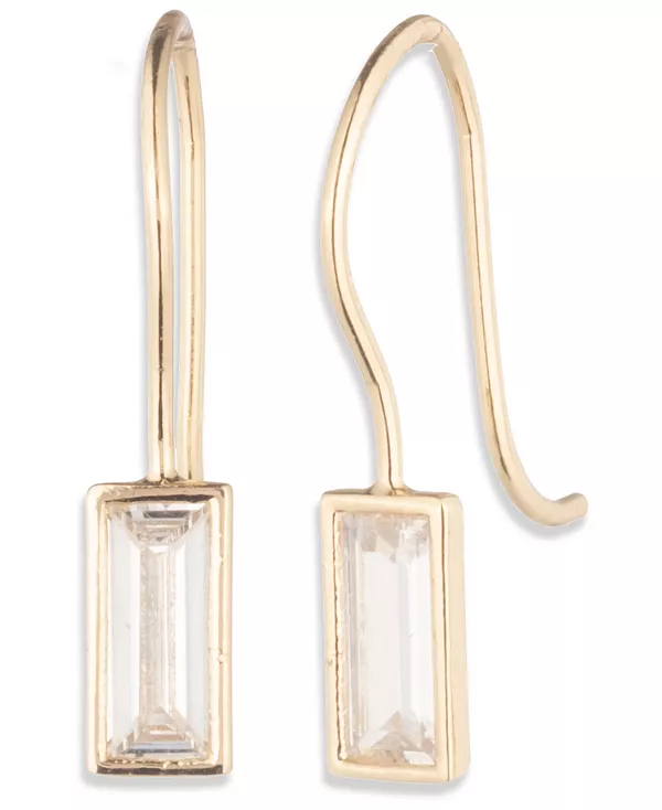 

Серьги-Подвески с кубическим цирконием огранки «багет» золотистого оттенка (также в серебристом оттенке) Lauren Ralph Lauren, gold