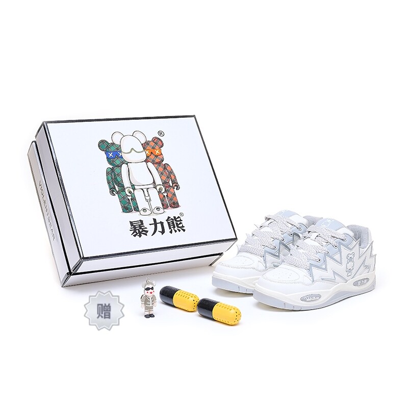 

Кроссовки Violent bears Skateboarding Shoes Unisex Low-top, белый/серый