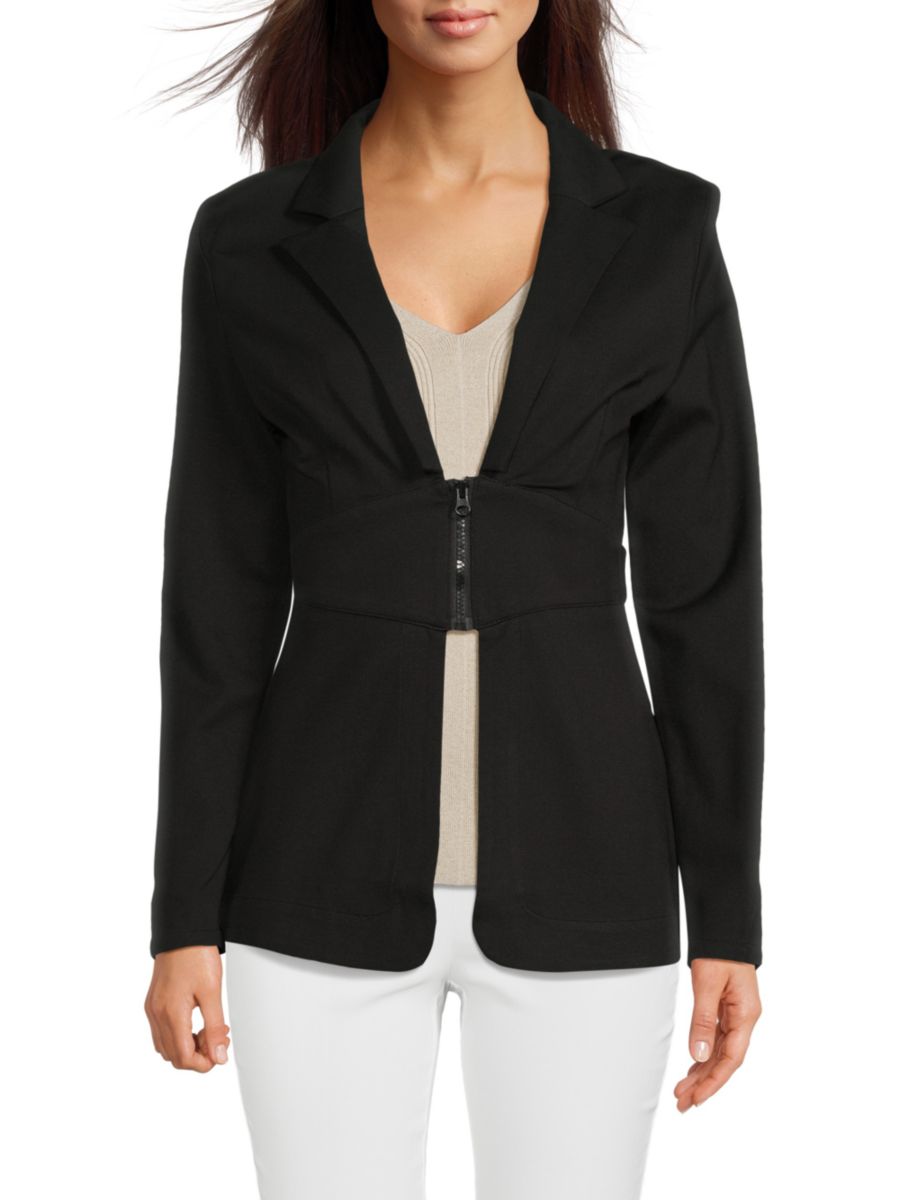 

Блейзер свободного кроя на молнии Patrizia Luca, черный