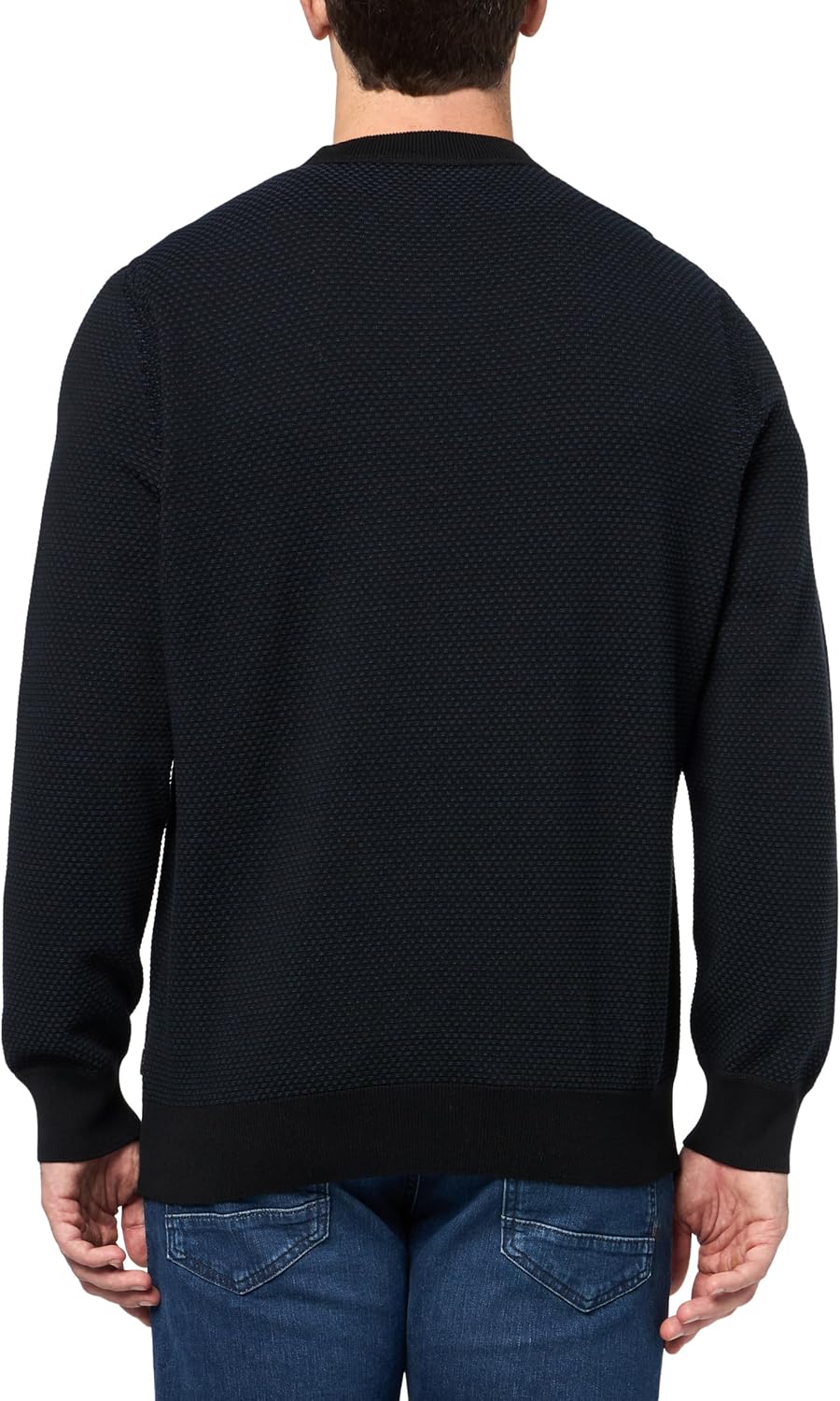 BOSS мужской свитер из хлопковой смеси Microstitch, Black Currant — фото 2