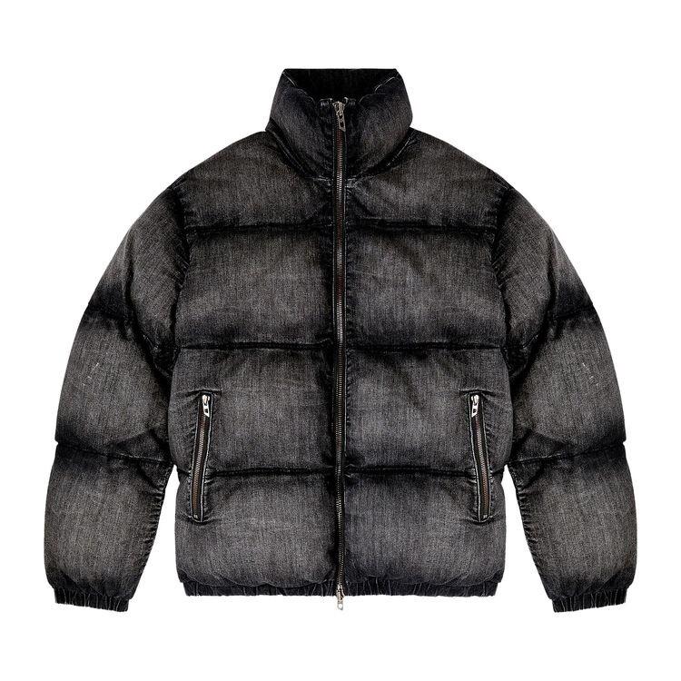 

Куртка Diesel Faded Denim Puffer Jacket Black, черный