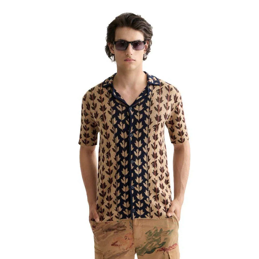 

Рубашка с коротким рукавом Scotch & Soda Knitted, коричневый