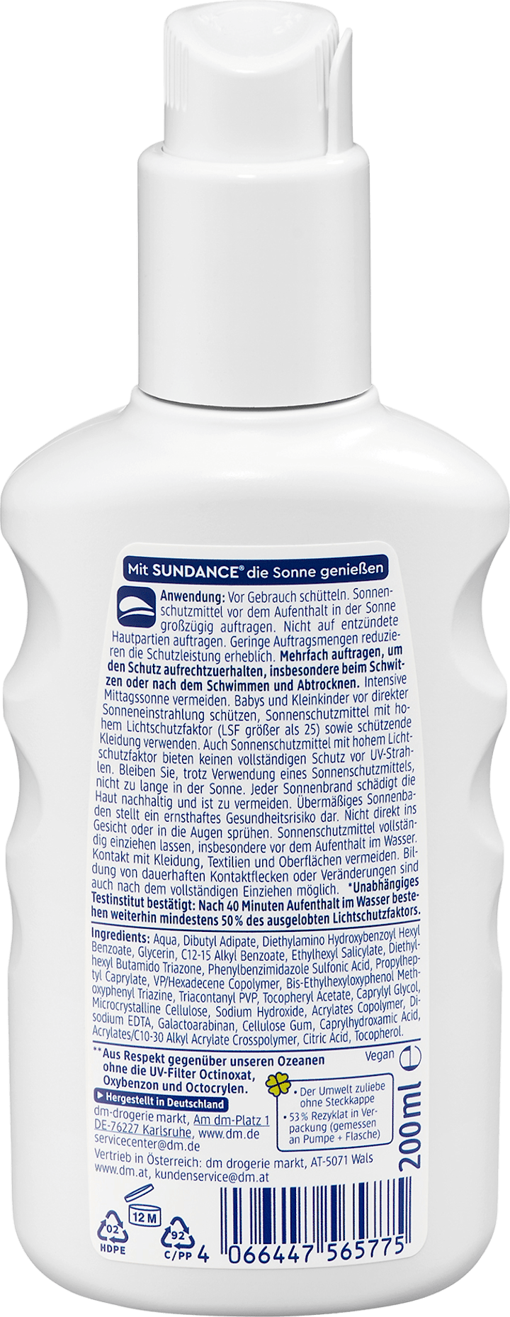Солнцезащитный спрей SUNDANCE Sonnenspray MED ultra sensitiv, LSF 50+, 200 ml — фото 2