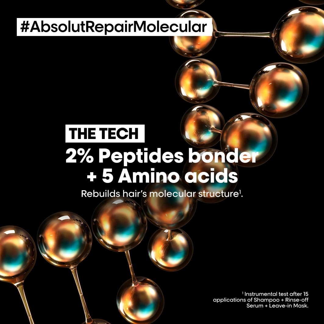 Маска для волос serie expert absolut repair molecular rinse off professional mask L Oreal Professionnel Paris, объем 250 мл — фото 2