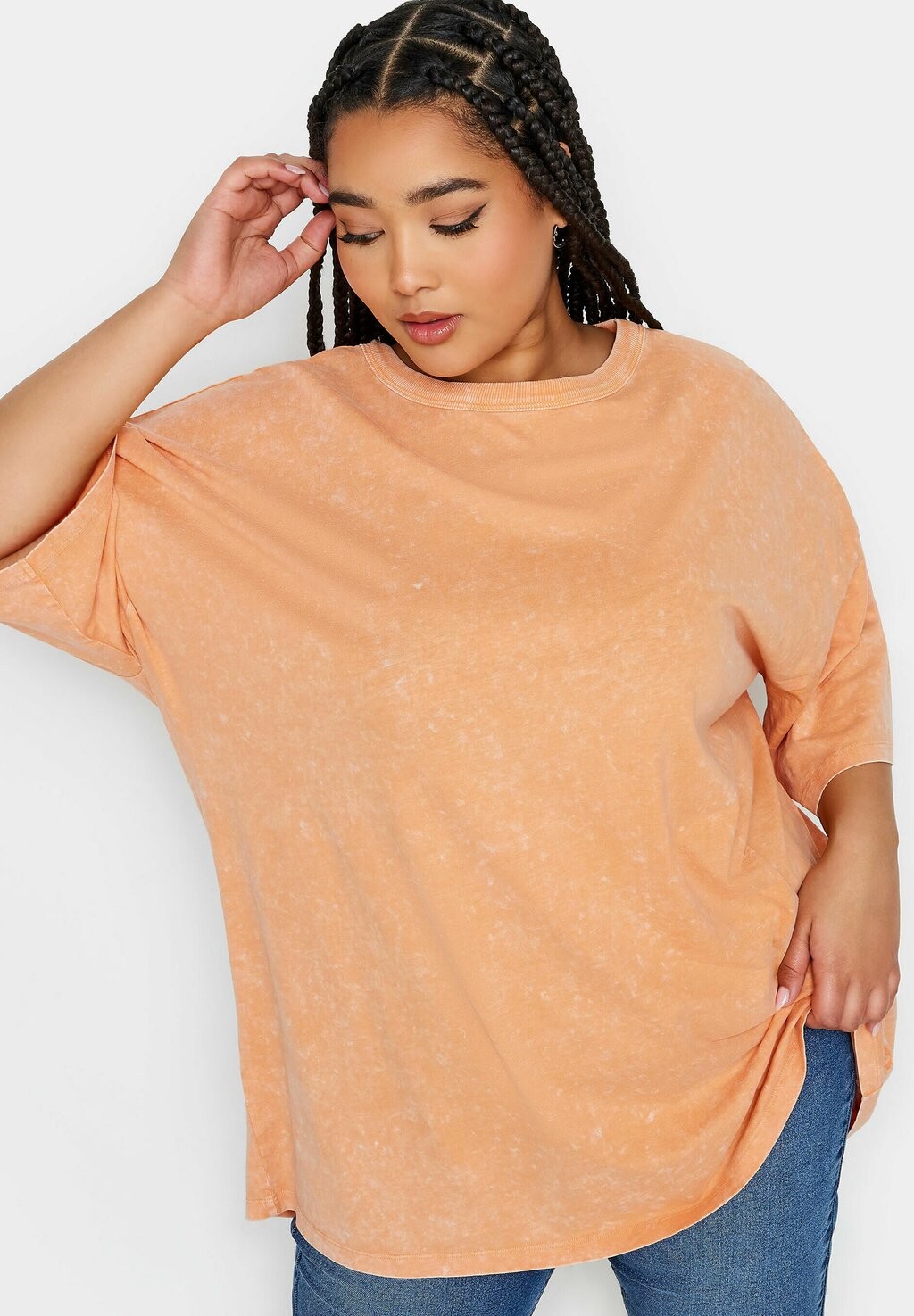 

Футболка с длинным рукавом Boxy Yours Clothing, оранжевая