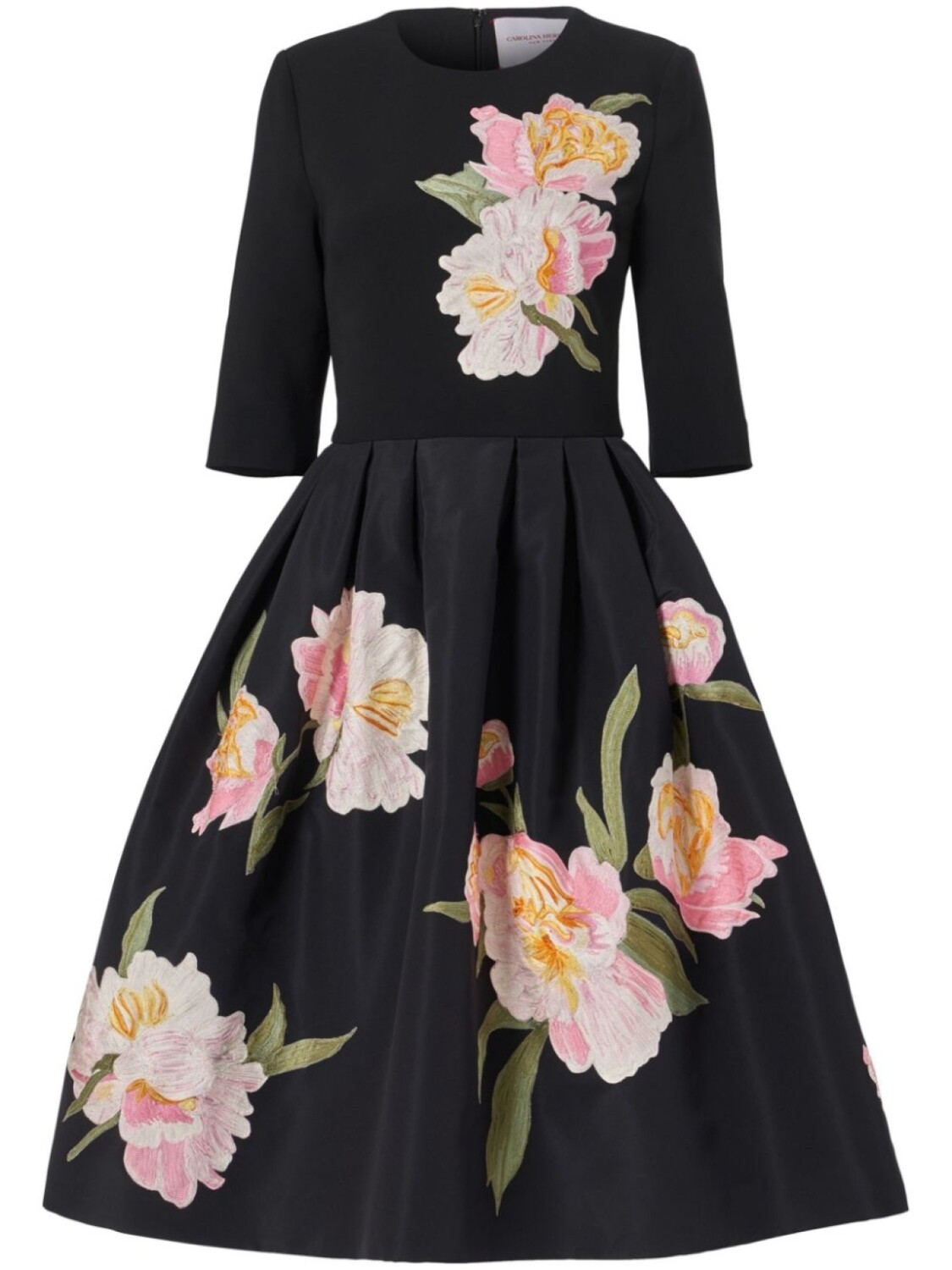 

Carolina Herrera платье с цветочной вышивкой, черный