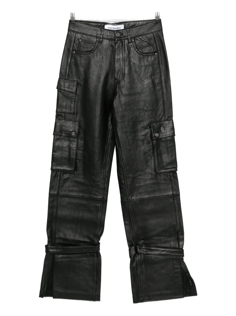 

Кожаные брюки-карго Marie Won Hundred, черный