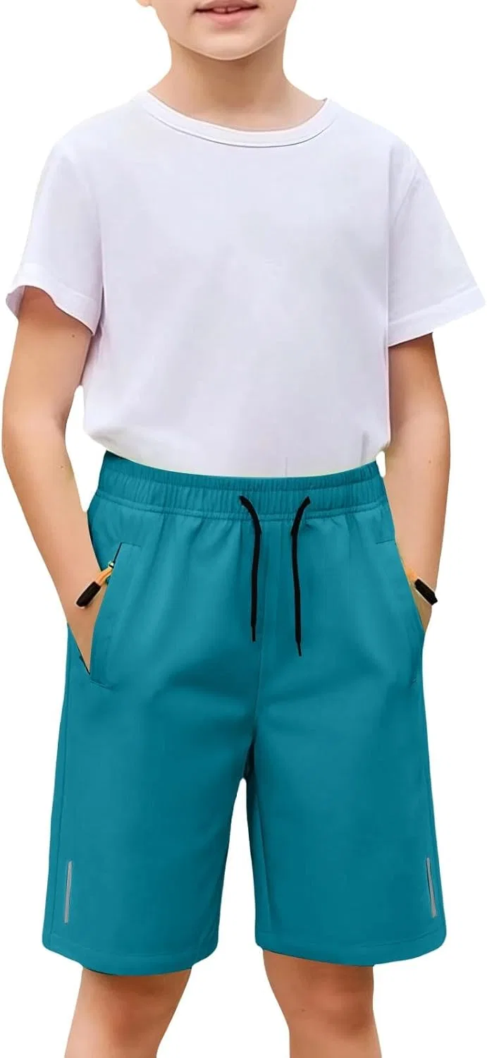 Шорты спортивные Quick Dry с карманами на молнии, Blackish Green