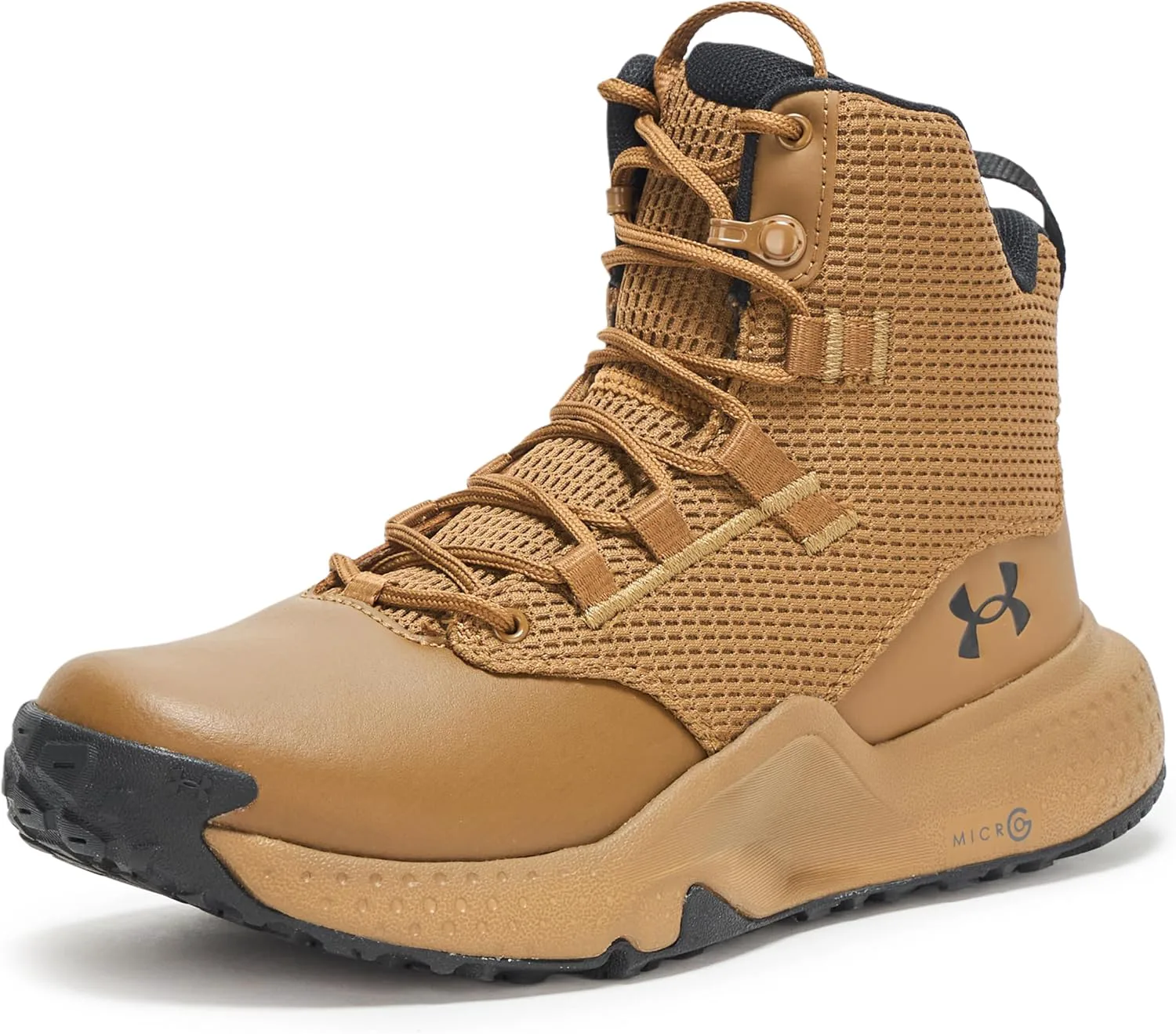 Мужские тактические и военные ботинки Under Armour Micro G Stellar Mid, коричневый/черный — фото 3