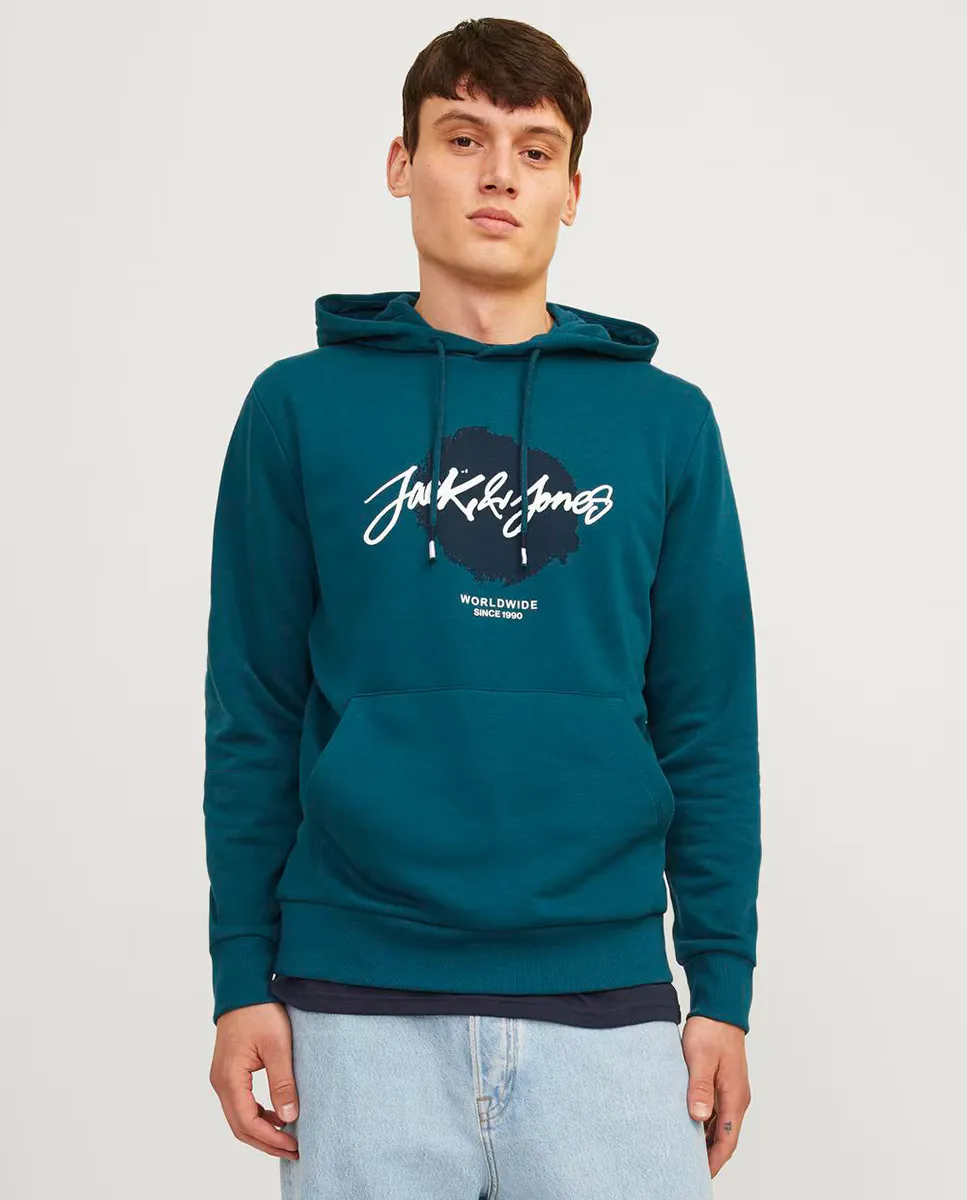

Мужская толстовка с длинными рукавами и вышивкой спереди Jack & Jones, зеленый