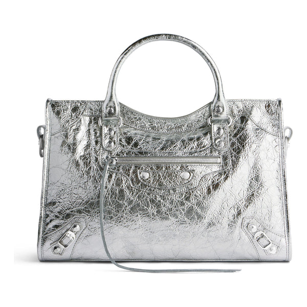 

Сумка le city medium bag metallized 'silver' Balenciaga, серебряный