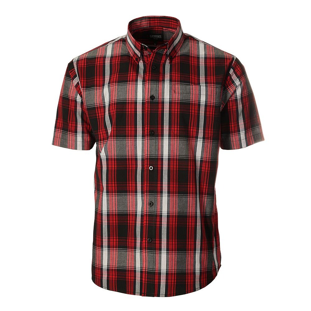 

Gioberti Мужская рубашка в клетку с коротким рукавом, цвет Black Red