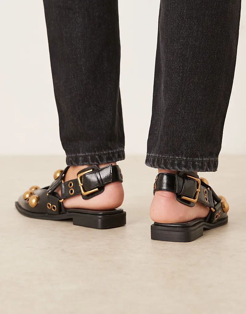 Черные балетки Мэри Джейн с заклепками от ASOS DESIGN Luxor — фото 3