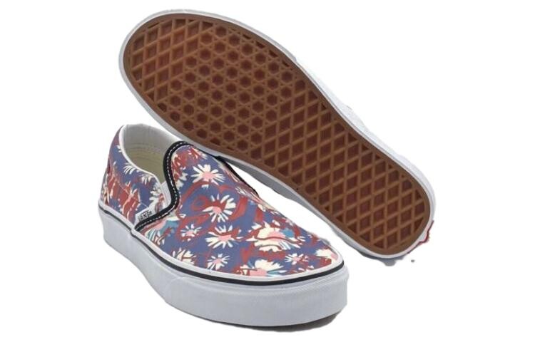 Классические кеды-лодочки «Floral» Vans, синий/красный — фото 4