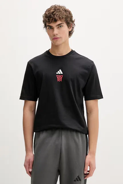 Футболка хлопковая The Anx Hoop Adidas, черный — фото 3