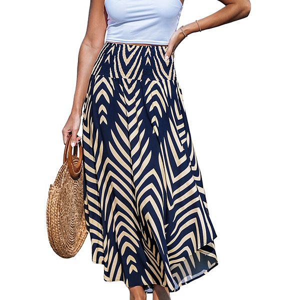 

Юбка миди с присборенной талией и абстрактным принтом для подростков Cupshe