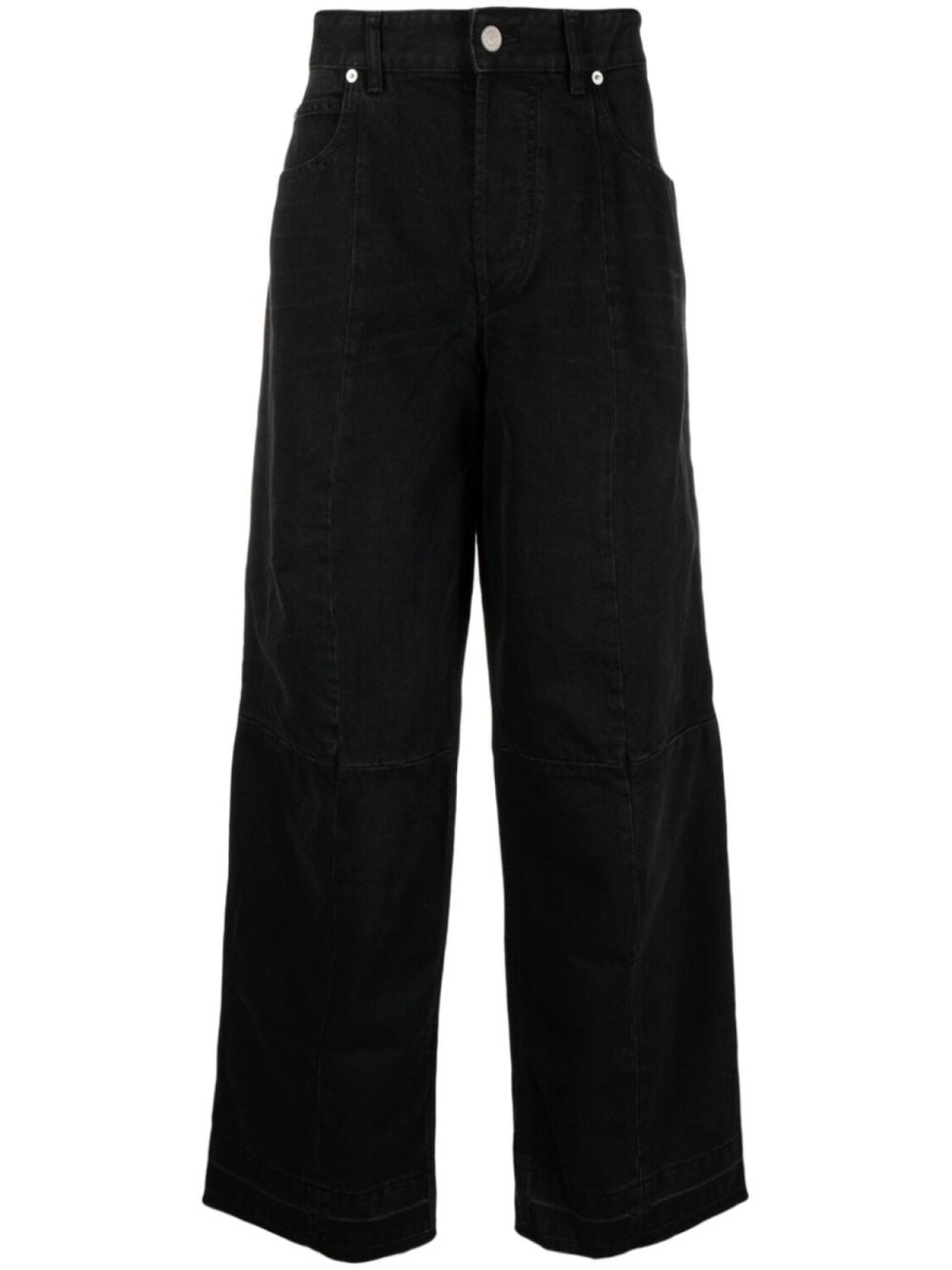 

Marant Javi wide-leg cotton blend trousers, черный