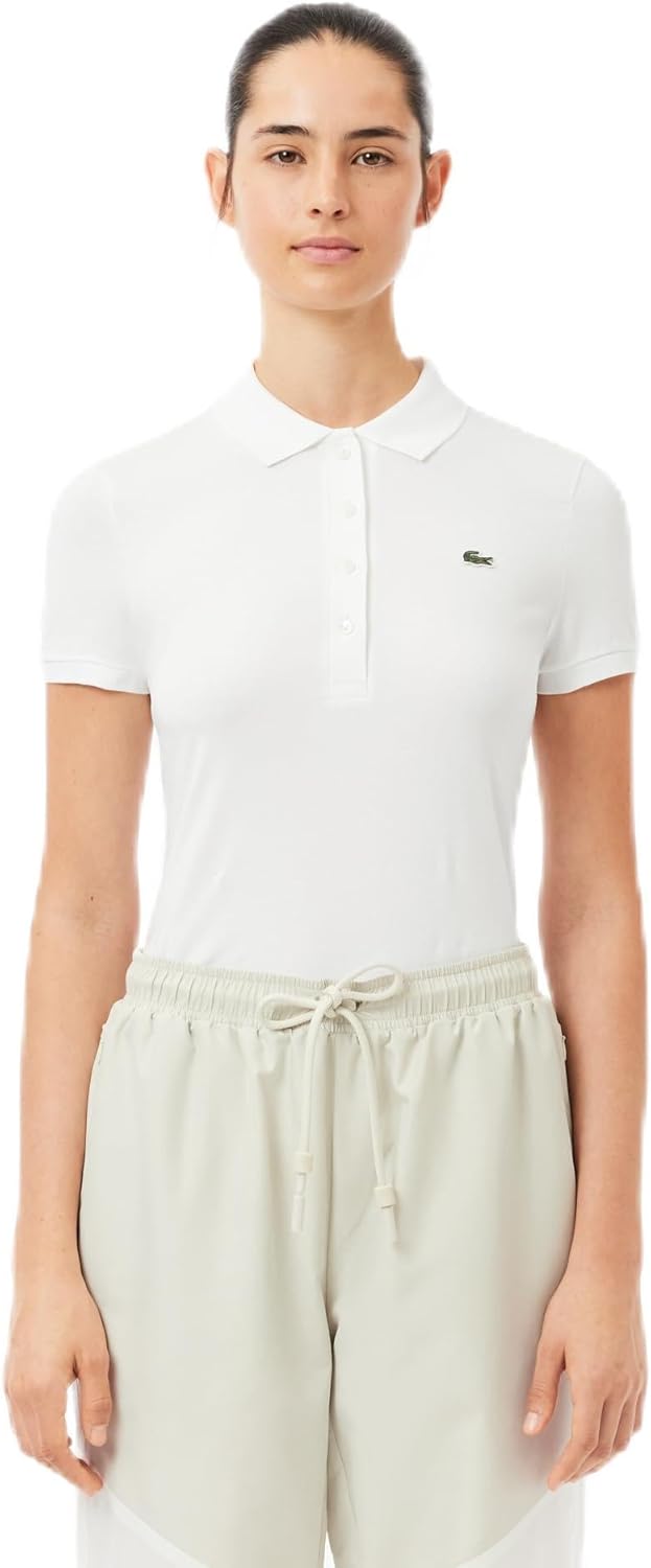 

Lacorate женская L.12.d короткий рукав slim fit зеленый croc поло Lacoste, White