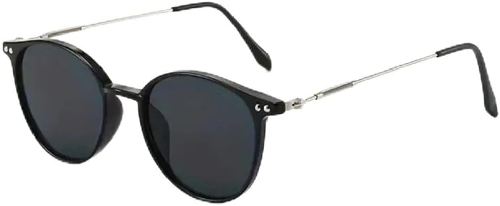 

Солнцезащитные очки с защитой UV400 | Леопардовый принт, круглая металлическая тонкая оправа | для женщин и мужчин, для занятий спортом на открытом воздухе и вождения (черно-серебристые) PNTRBCK, Black Silvery