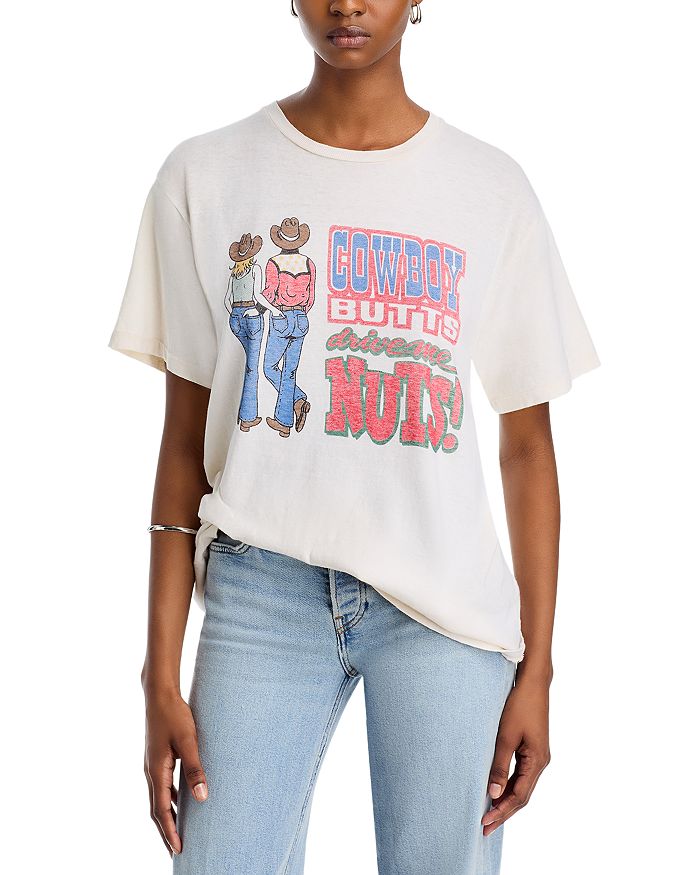 

Футболка Boyfriend Cowboy Butts RE/DONE, белый