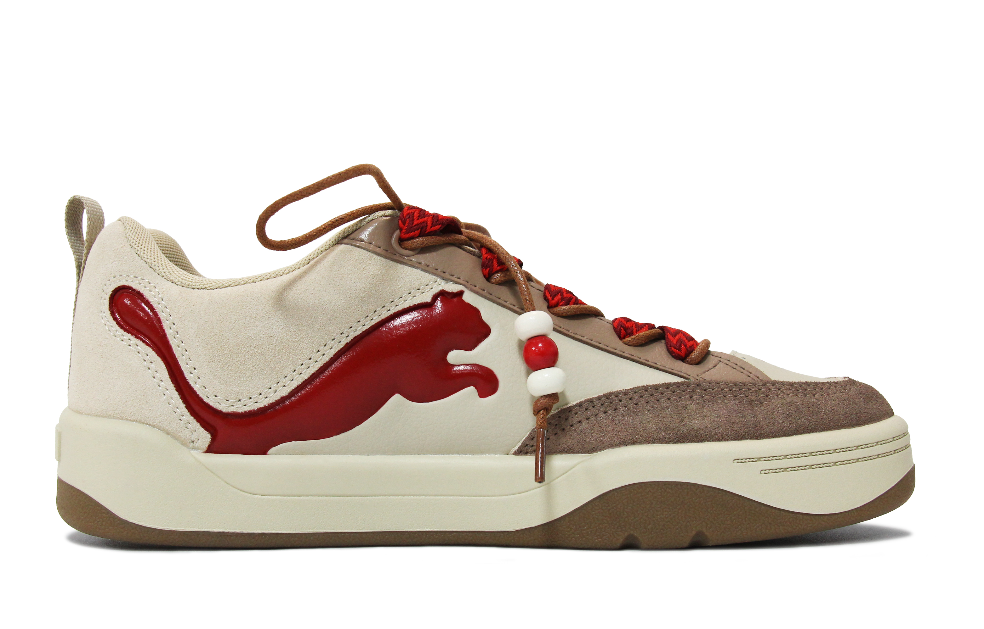 PUMA Park Lifestyle Walking Planet, кроссовки для скейтбординга унисекс низкие из красной золотой сплит-коровьей кожи и искусственной кожи — фото 3
