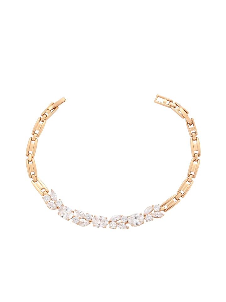 

Faina Женский браслет с кристаллами, розовое золото, белый