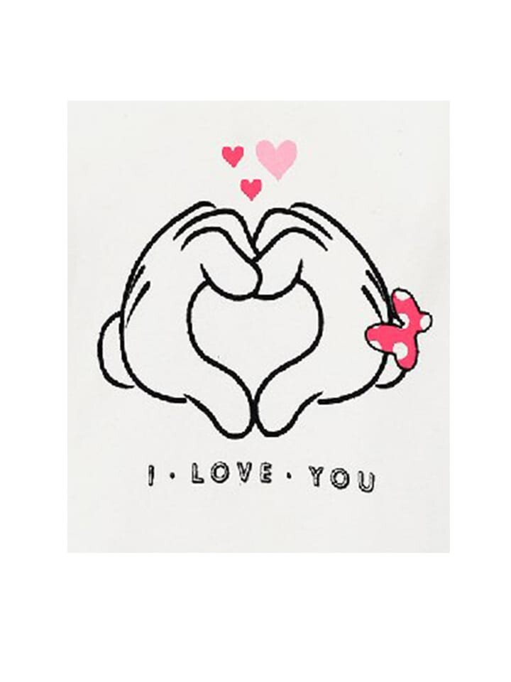 Лонгслив Disney Minnie Mouse Langarmshirt I Love You, белый — фото 3