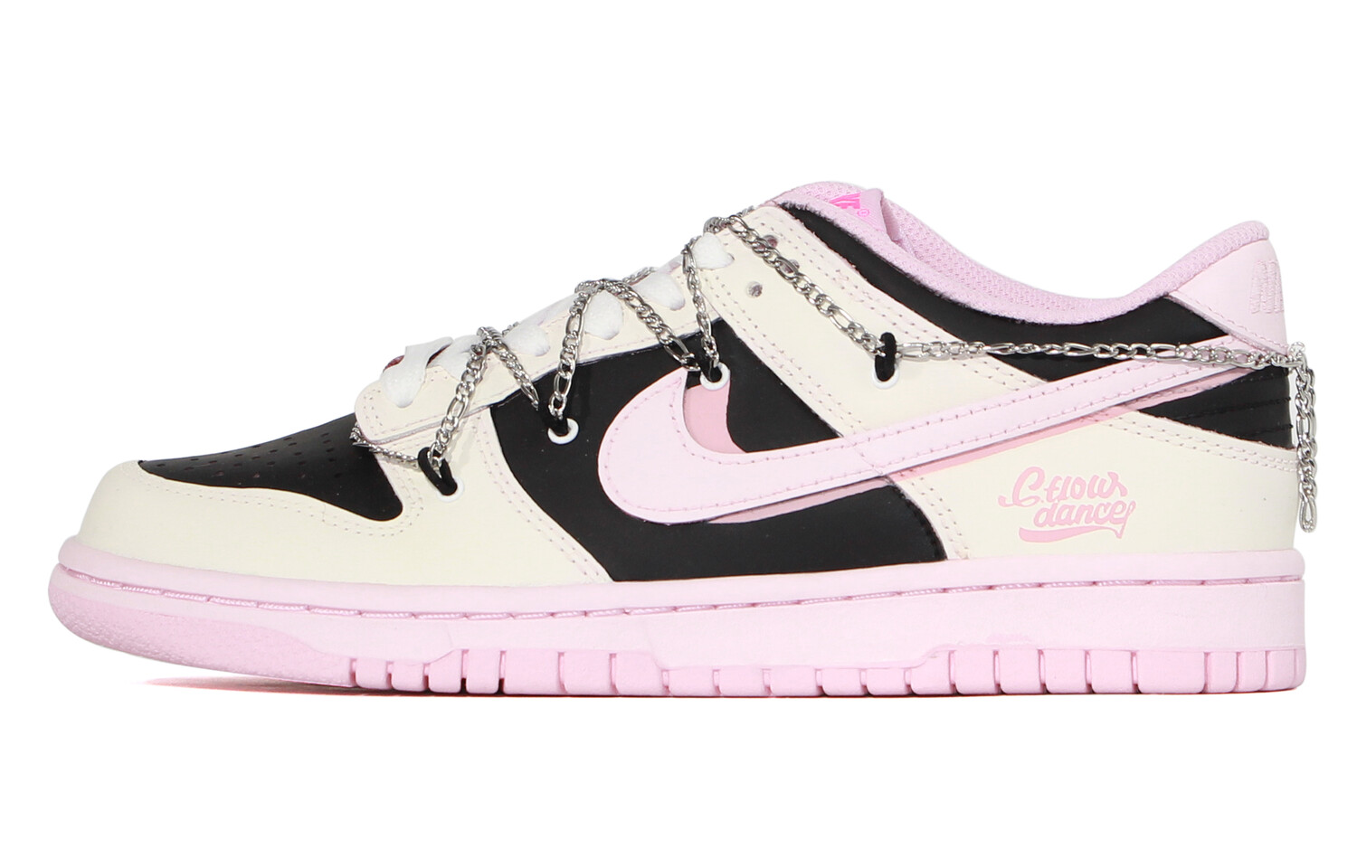 

Кроссовки Nike Dunk Skateboarding Shoes Women's Low-top Pink/Black/Yellow, цвет Customized