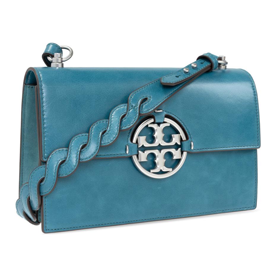

TORY BURCH Сумка-цепочка из кожи miller cow, портативная сумка через плечо, средняя женская сумка brick blue