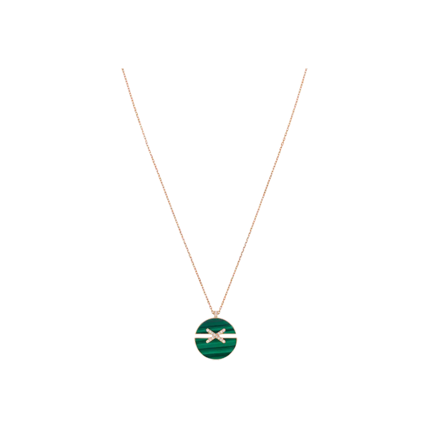 

Chaumet - колье jeux de liens harmony большая модель из розового золота с бриллиантами и малахитом - 084423 - 084423 CHAUMET