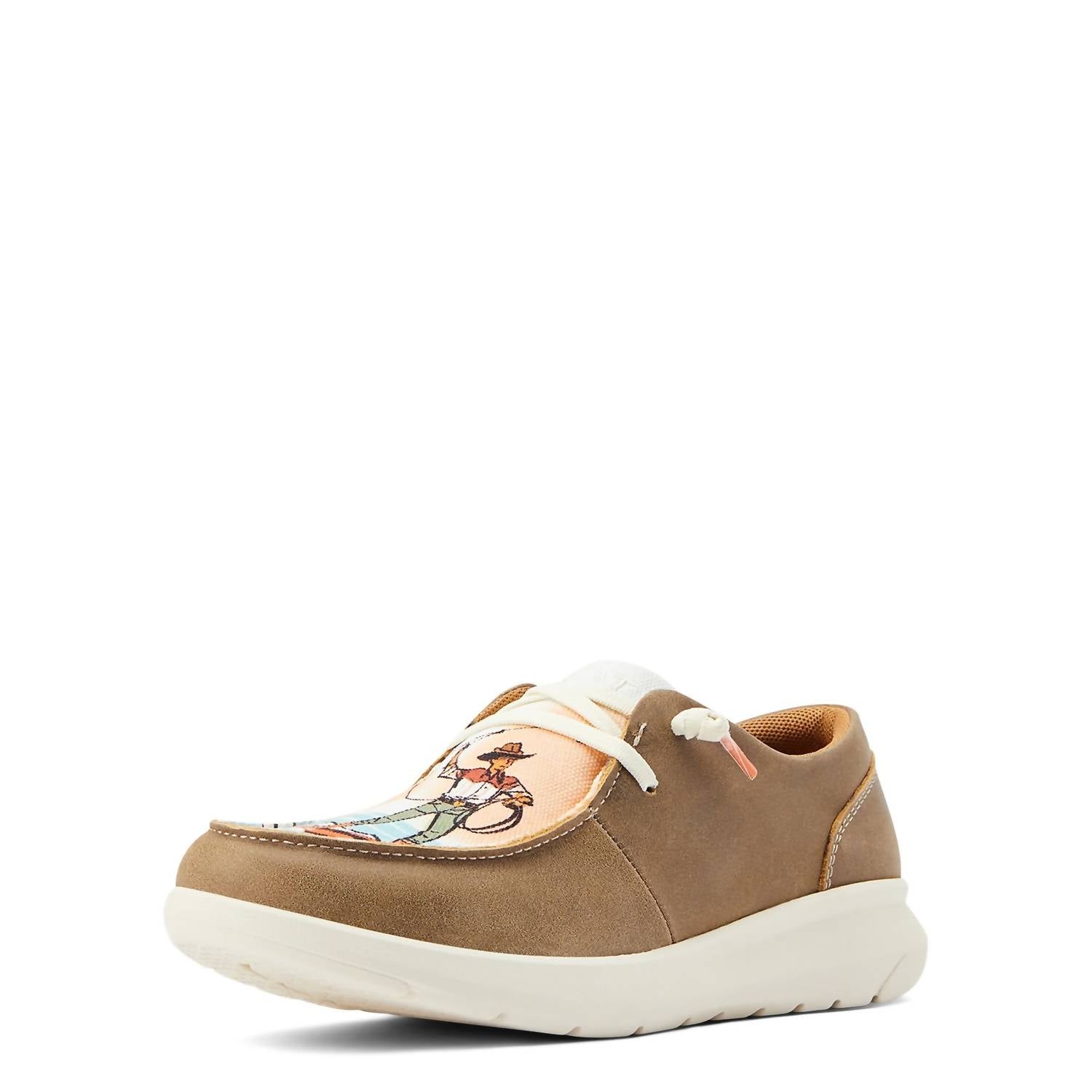 Туфли Hilo Bomber/Surfing Paniolo Print Shoe коричневого цвета ARIAT