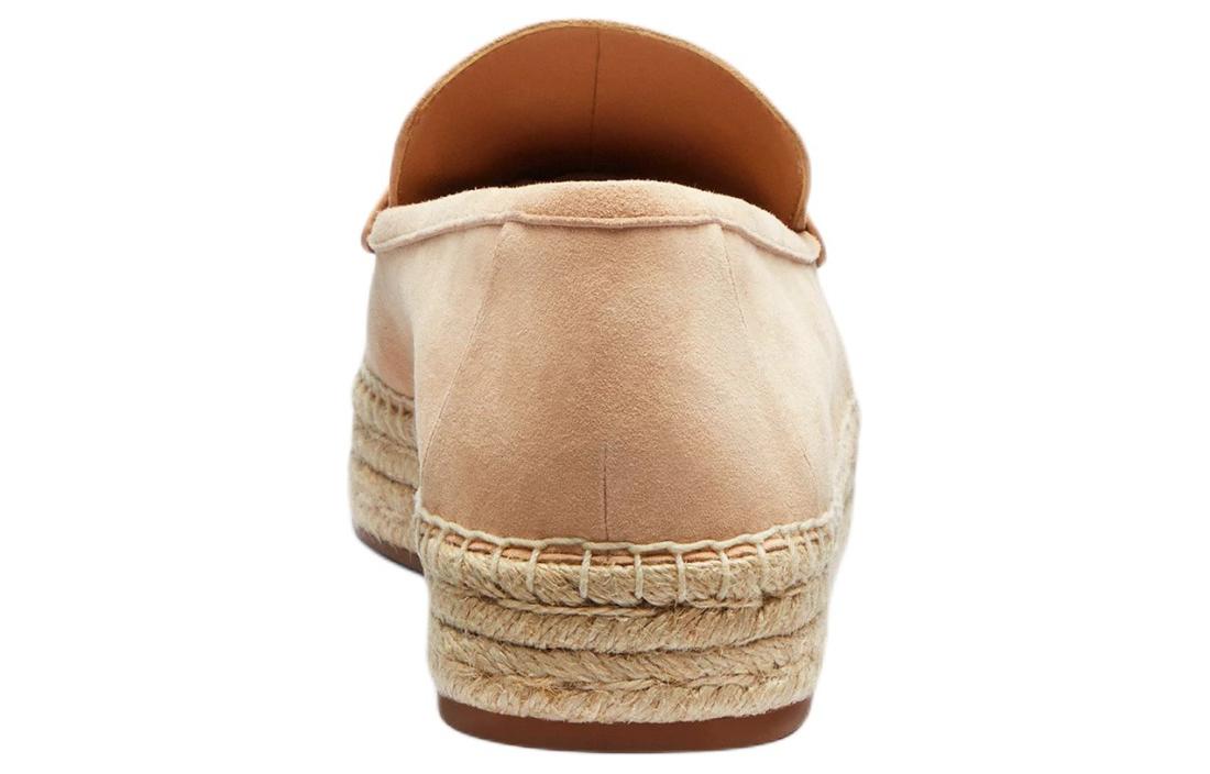 Кожаные лоферы Camila на каблуке 3 см женские светло-коричневые COACH — фото 3