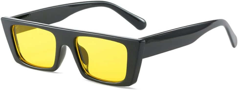 

Винтажные прямоугольные солнцезащитные очки для женщин, защита от УФ-излучения UV400, модные, желейного цвета, мужские, трендовые панк-солнцезащитные очки HVTVTLA, Black Yellow