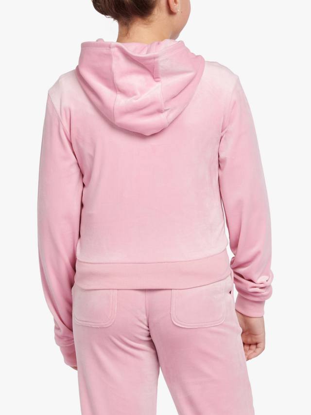 Детская велюровая худи с молнией в тон Juicy Couture, Pink Nectar — фото 4